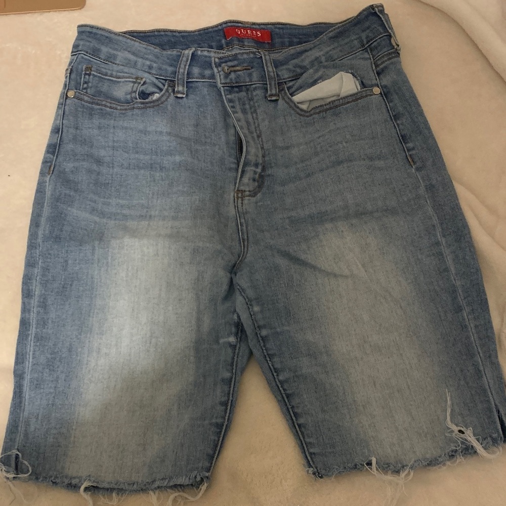 Guess Light Blue Denim Cutoff Shorts